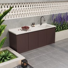 室外全铝合金不锈钢台盆一体柜户外花园别墅水槽防水防晒洗手台柜