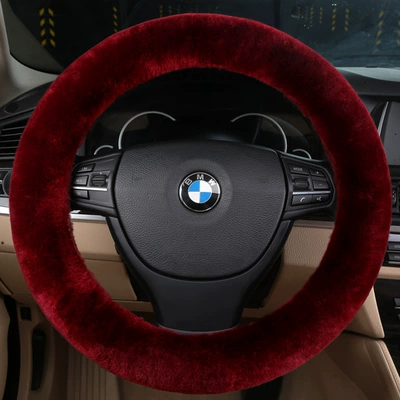 Steering wheel cover | Cover Plush Winter Hot-Selling Export - grape-red-35cm-42cm-are-suitable