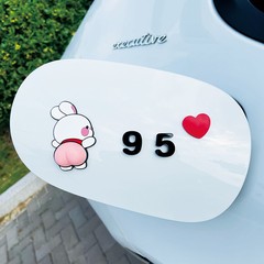 3D three-dimensional car fuel tank cover car sticker creative personality 9295 refueling reminder decorative reflective sticker acrylic