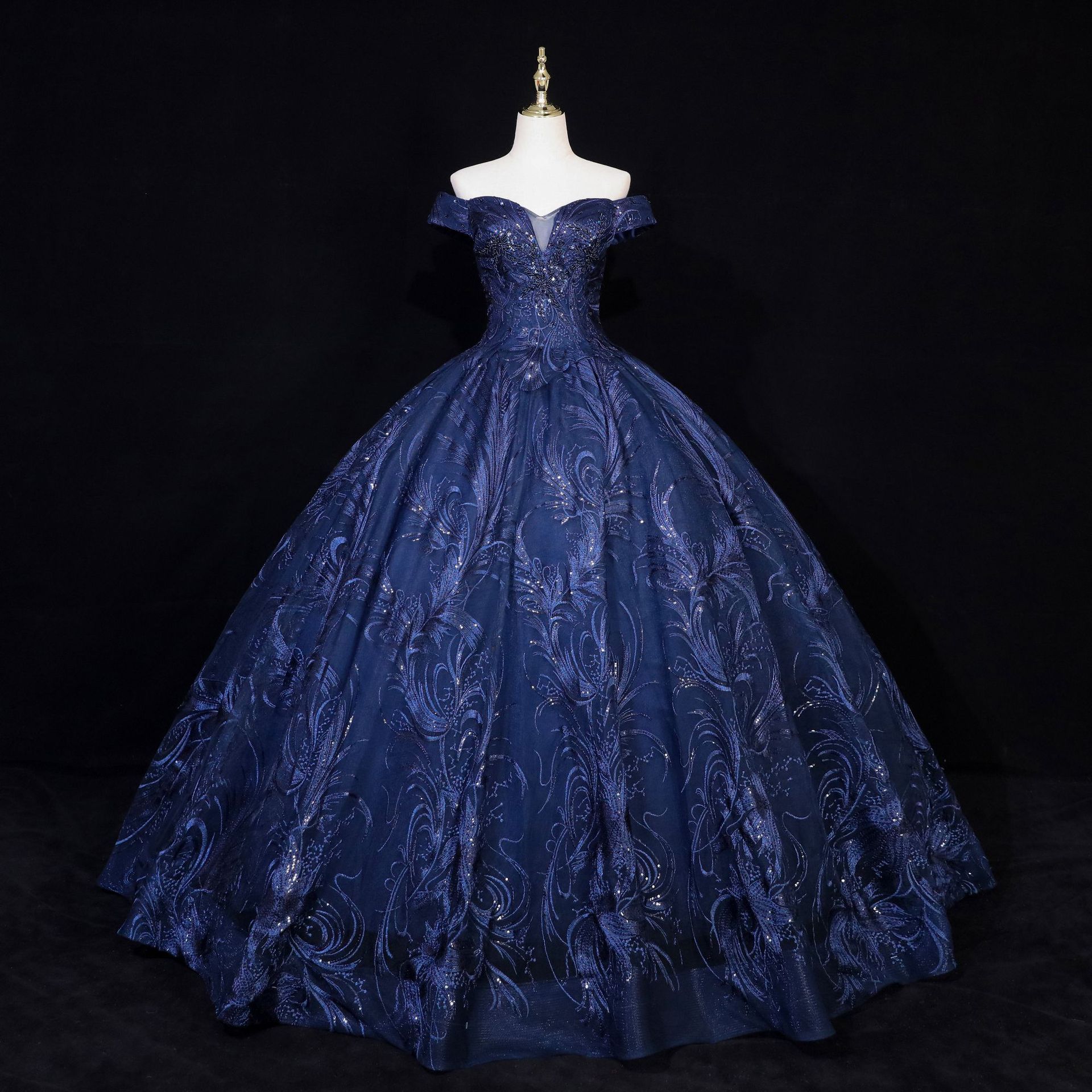 Damenbekleidung Farbiges Garn 2024 Braut Solo Kunst Prüfung Bühnenauftritt Puffrock Eine Schulter Schlankes Bankettkleid Versorgung_voghion.com