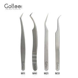gollee高精密嫁接睫毛镊子专业接种工具金羽夹子初学者美睫师专用