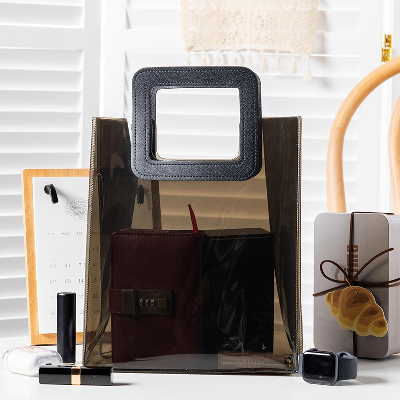 手提袋禮品袋黑色高級禮物袋ins禮盒包裝袋子pvc塑料手拎伴手禮袋