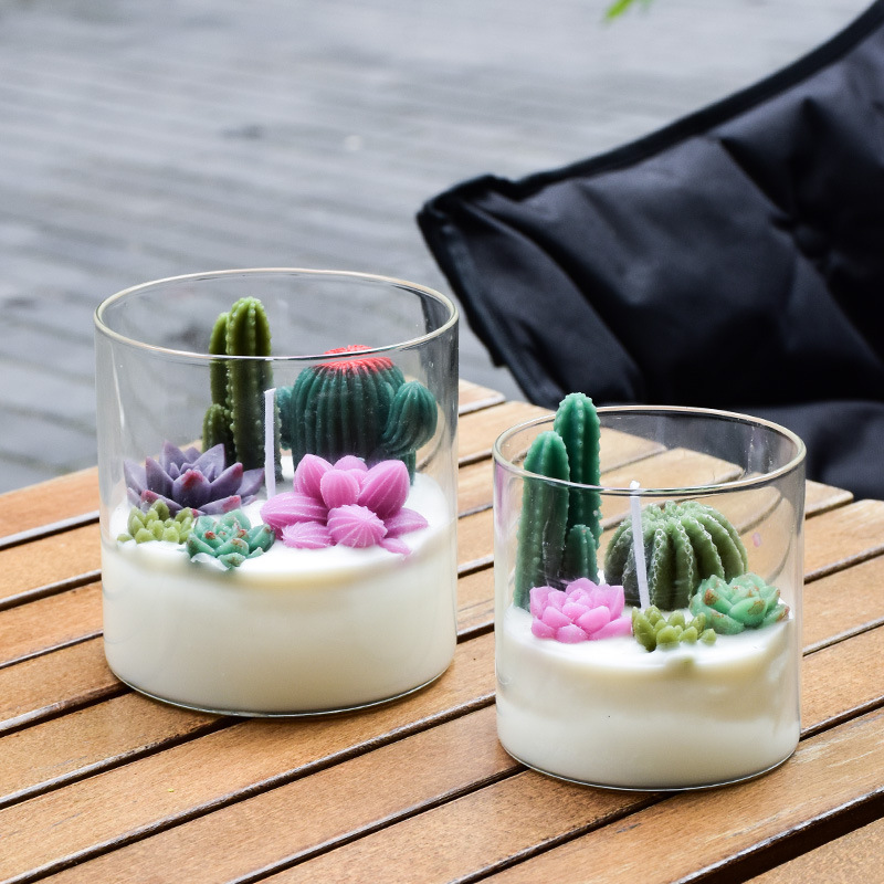 Succulent Cactus Scented DIY Plant Handmade Candle Fragrance Decoration Creative Ornament Aromatherapy Gift_voghion.com