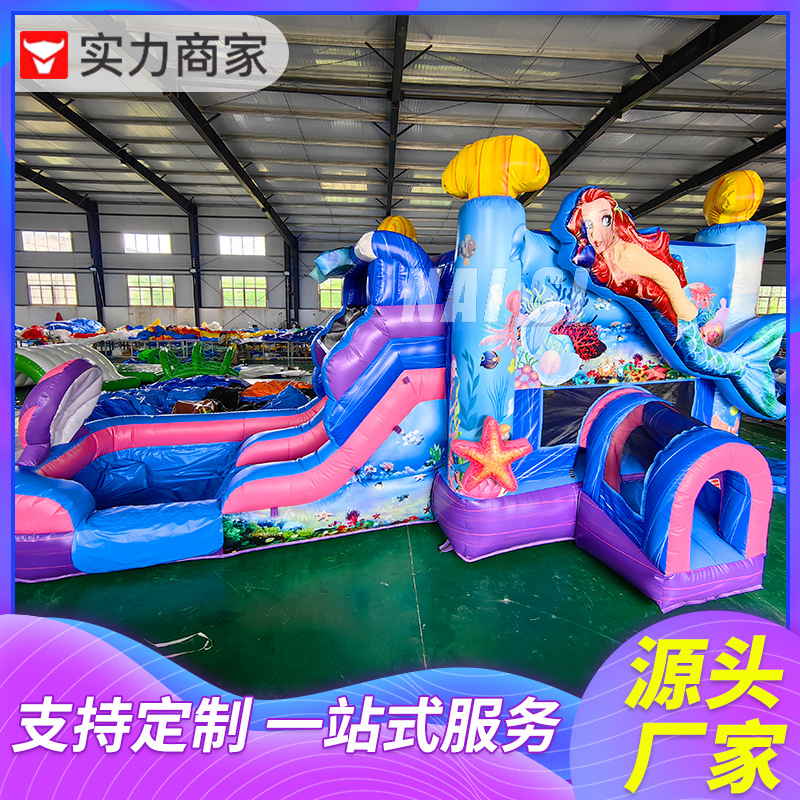 Fabricante de trampolín inflable comercial europeo y americano transfronterizo castillo travieso tobogán de agua juego de obstáculos inflable castillo inflable