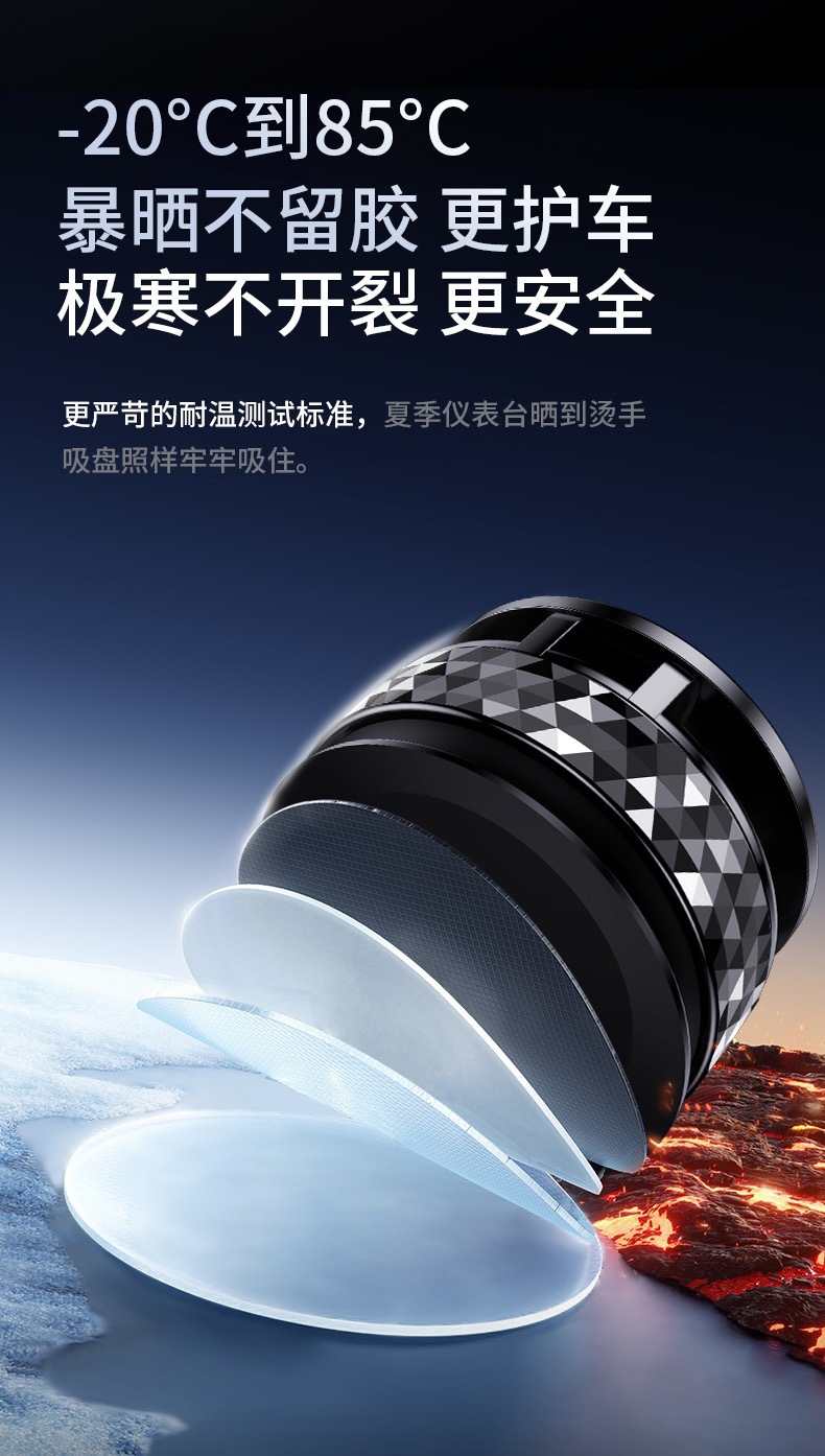 Cross-border new car dashboard phone holder, vacuum suction, rotating, foldable, alloy magnetic stand