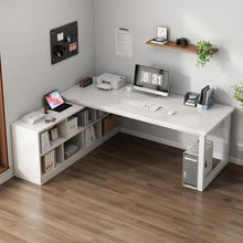 转角电脑桌家用台式书桌书柜一体组合办公桌学生宿舍卧室简易桌子