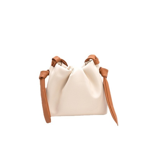 French niche cloud bag for women 2024 new fashion contrasting color single shoulder crossbody women's bag portable bucket bag