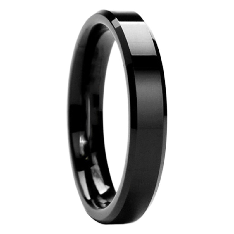Europe and the United States selling Classic 4mm beveled glossy ring female Amazon explosions titanium ring spot direct sales