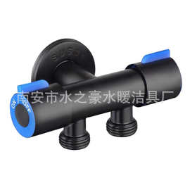 不锈钢一进二出双用角阀铜芯马桶伴侣水阀双出双开三角阀厂家
