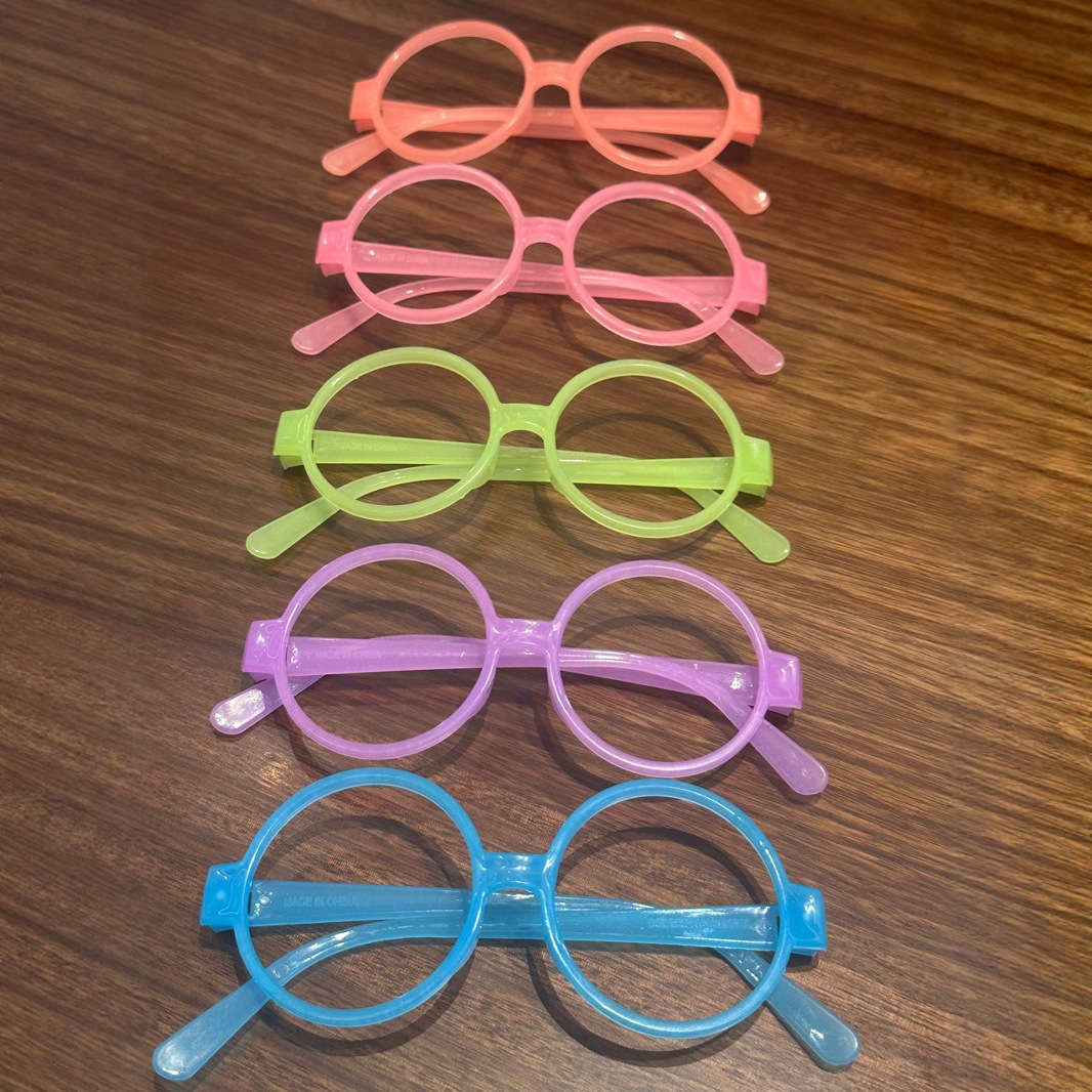 Gafas luminosas transfronterizas, gafas fluorescentes que cambian de color, decoraciones navideñas DIY para fiestas, gafas con montura cuadrada fluorescente de colores. image 2