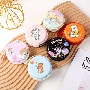 Tinplate Airman Coin Purse Change Storage Earphone Line Storage Bag Children's Portable Zipper Earphone Box