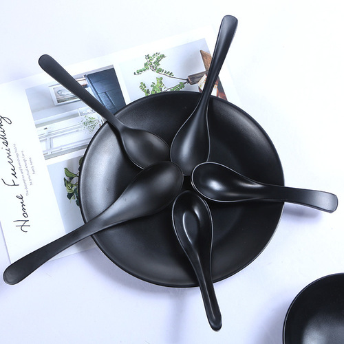 Melamine soup spoon long handle imitation porcelain spoon for home restaurant hotel commercial ramen spoon non-plastic spoon can be carved