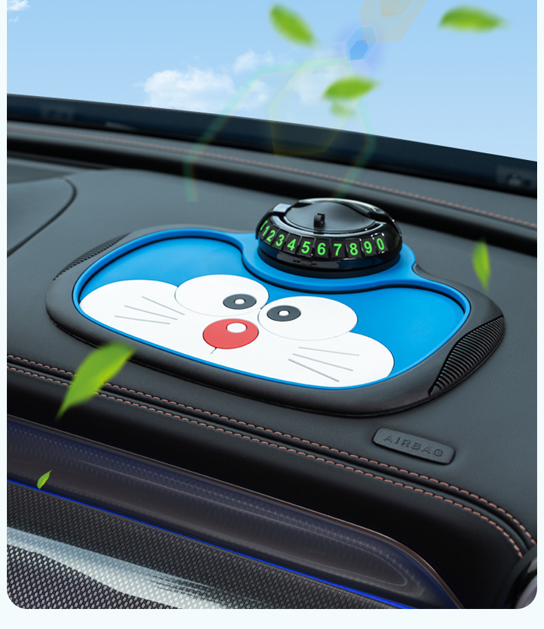 Cartoon Cute Car Phone Holder Anti-Slip Mat New Pvc Dashboard Storage Mat Temporary Parking Number Plate