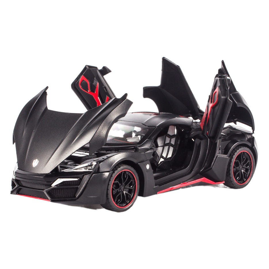 Aleación de coche 1:24 Laiken Super running modelo de coche tire hacia atrás con sonido y luz niño modelo de coche de juguete colección de decoración