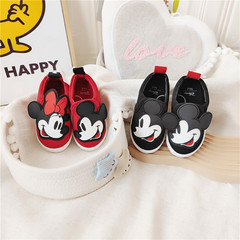出口日單春秋款立體卡通兒童一腳蹬帆布鞋寶寶軟底鞋子男女童鞋
