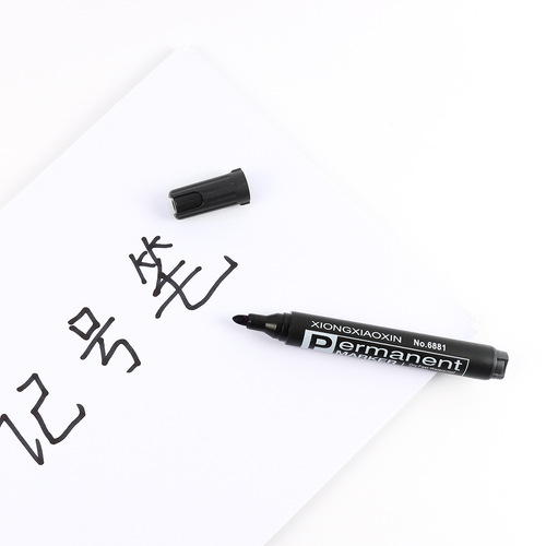 Oil-based marker 6881 large-tipped pen with ink black red blue water-soluble highlighter wholesale