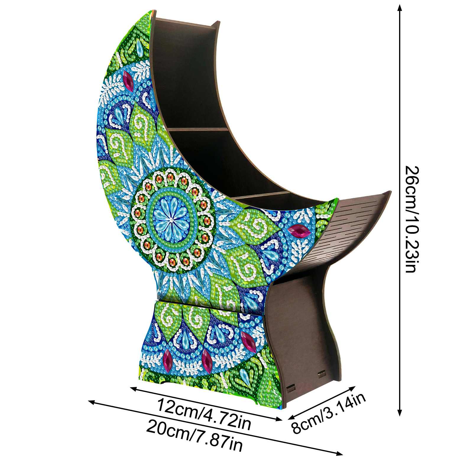 Explosiones transfronterizas de pintura de diamantes hechas a mano DIY caja de almacenamiento de ventilador de luna con cajón decoración de escritorio distribuible