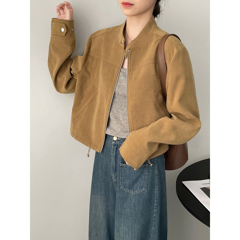 American Retro Baseball Jacket for Women, Spring and Autumn 2025 New Style, Petite Casual Short Flight Jacket Top