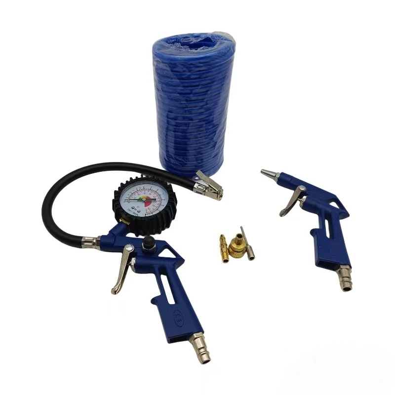 吹尘充气套装六件套汽车篮球充气含三个配件吹尘枪胎压枪5m管