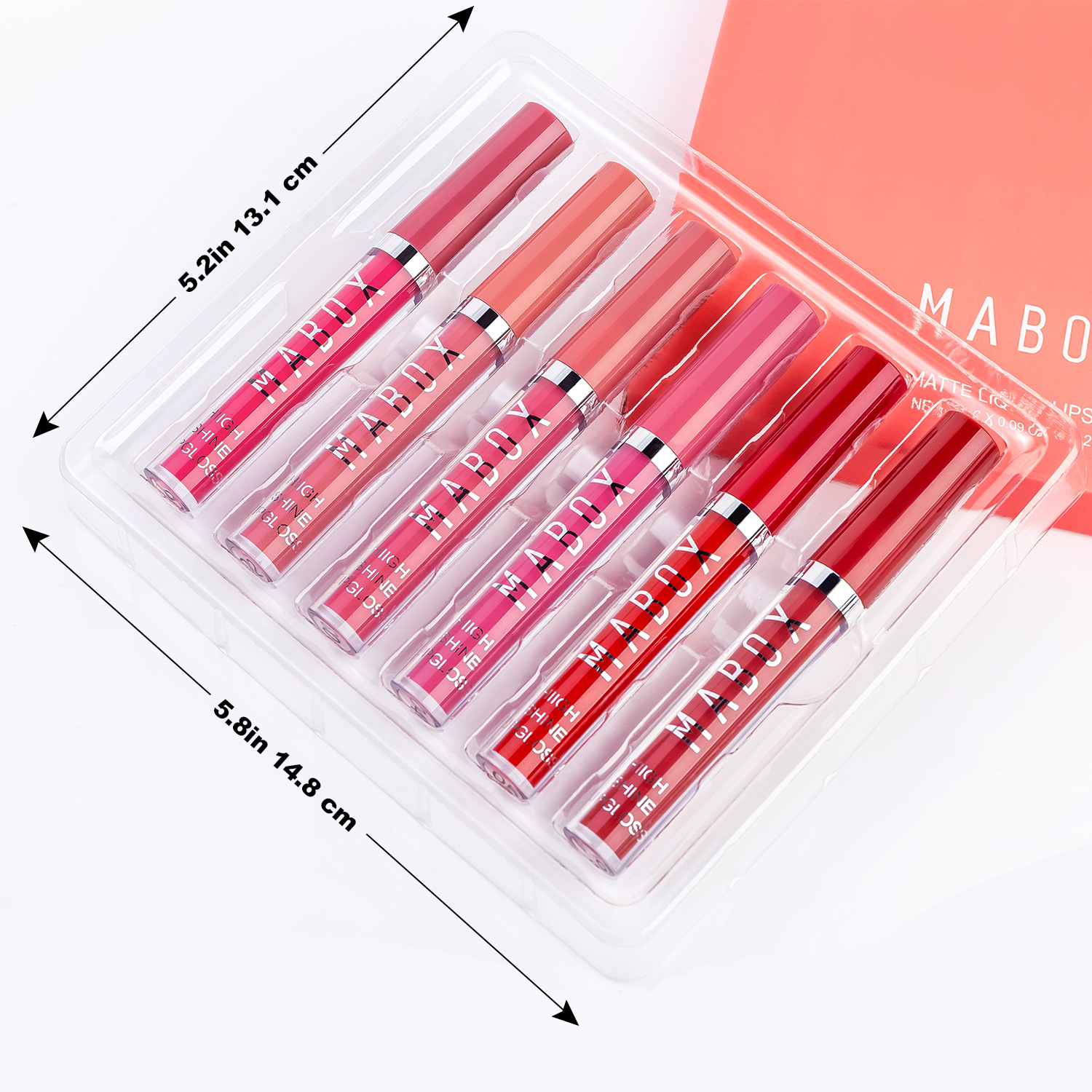 MABOX Velvet Liquid 6-lipstick set Matte non-stick Cup Lip gloss Lip gloss Lip Gloss Makeup wholesale undefined