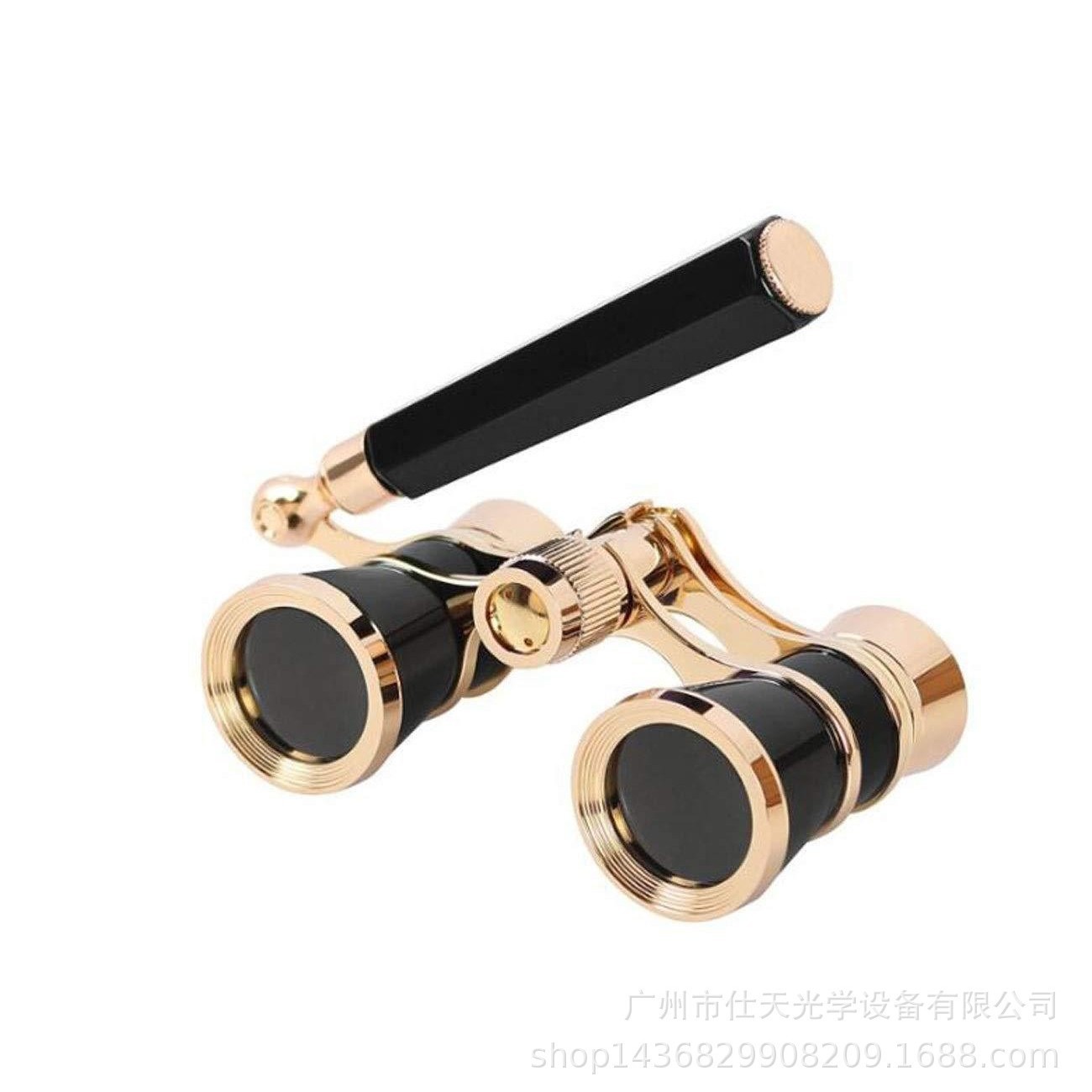 批发供应！金属烤瓷白3X25贵夫人白色带柄镀银双筒观剧望远