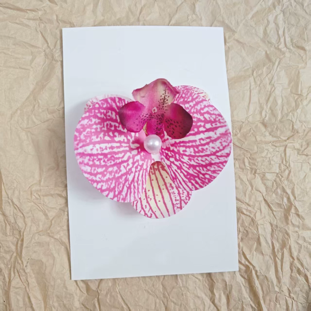 Hairgrip floral clips, princess French-style phalaenopsis & plumeria, multi-size duckbill & pins