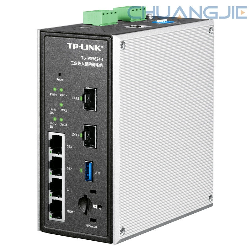 TPLINK TL-IPS5624-I, промышленный коммутатор с 3 гигабитными портами RJ45 и 1 портом управления MGMT, с функциями межсетевого экрана