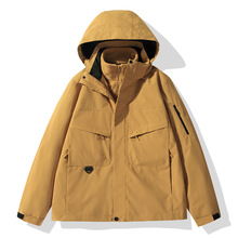 秋冬季新款户外冲锋衣男女同款加绒加厚可拆卸三合一登山滑雪服男