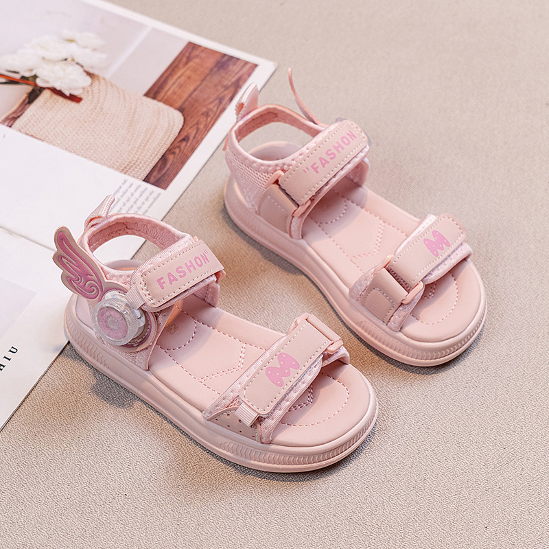Sandalias para niñas 2025 verano nuevo estilo botones giratorios zapatos de playa moda para niños sandalias con punta abierta zapatos de princesa para niñas image 4