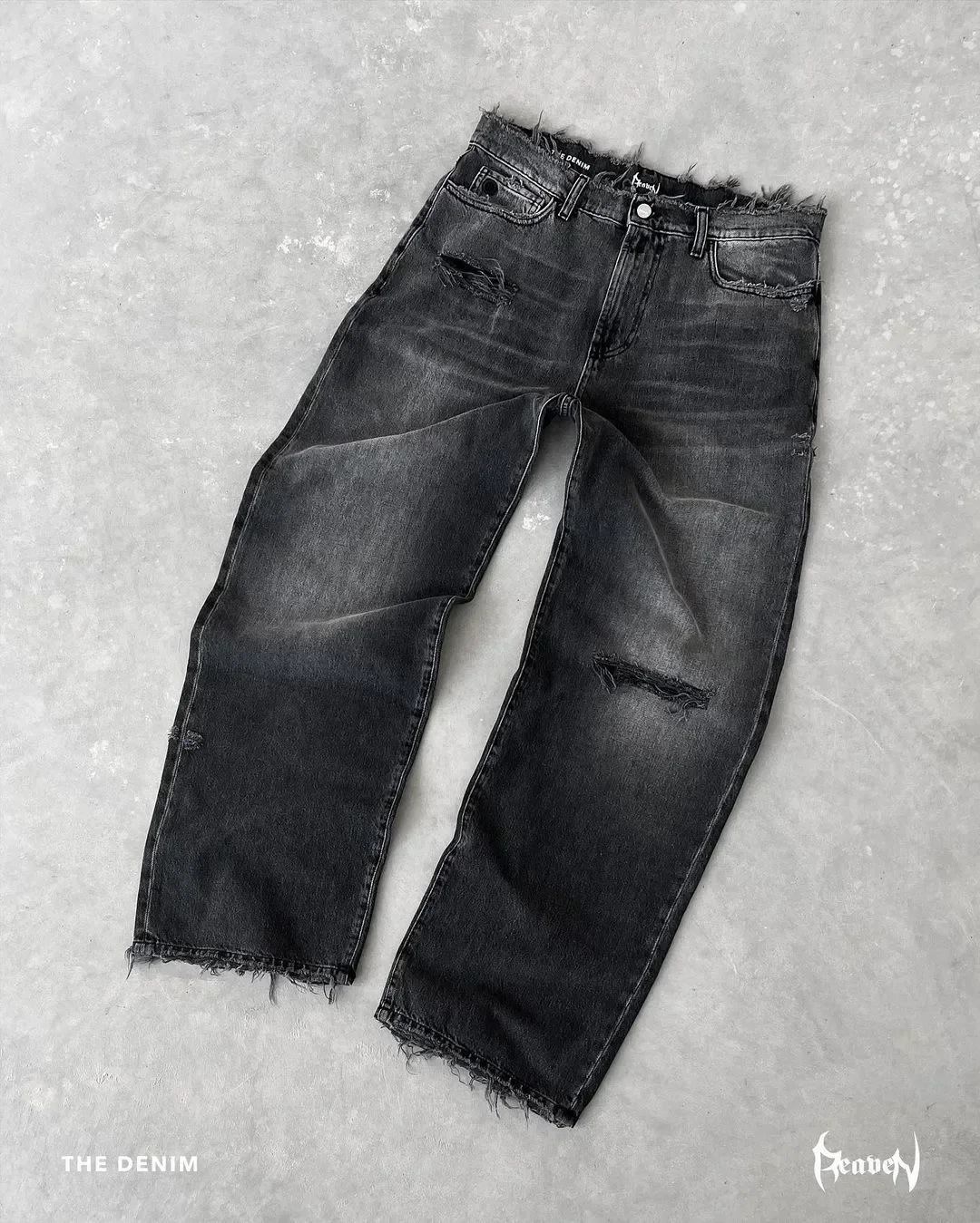 Revenge The Denim Jeans Distressed Washed Black