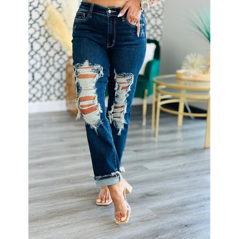2025 Autumn New Cross-Border Foreign Trade Jeans Perfect Straight-Leg Jeans Regular Fit