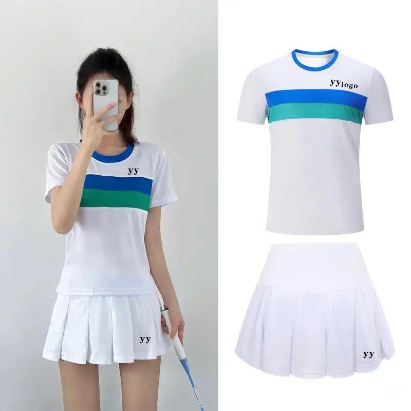 羽毛球服套装yy防走光裙子速干透气夏季短袖运动短裙训练包邮|undefined