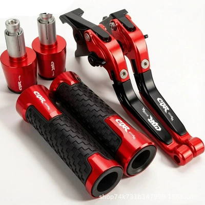 Suitable for CBR600RR motorcycle modification, CNC brake and clutch handle lever, horn-shaped handlebar rubber plug set