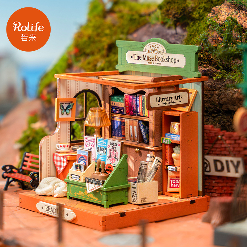 Rolife Ruo Lai pulgadas cuadradas bricolaje casa hecha a mano modelo casa 3d rompecabezas tridimensional bloques de construcción juguetes ensamblados