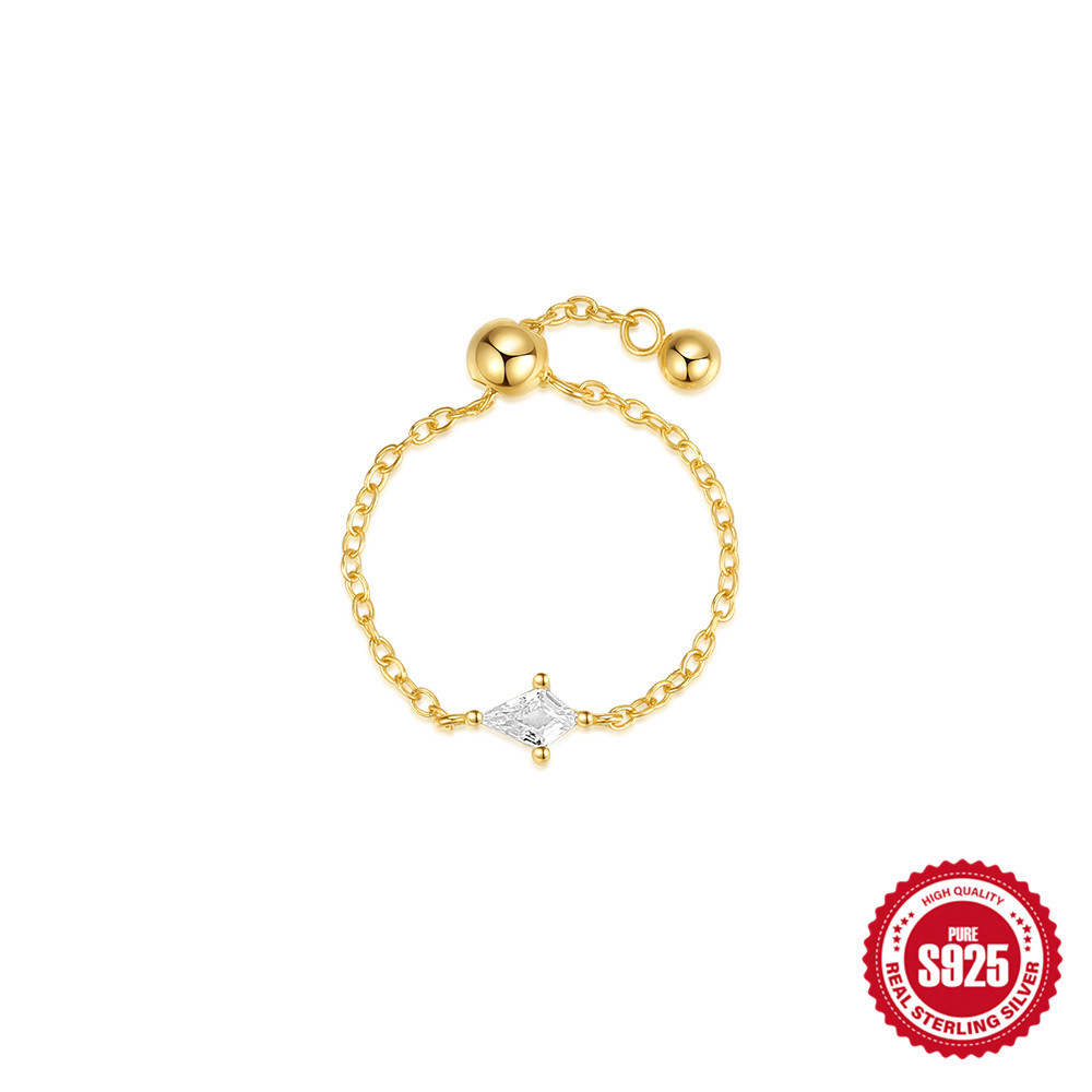 S925 plata de ley exquisita, compacta y versátil, circón en forma de cometa, anillo transfronterizo europeo y americano de moda de estilo ins ajustable