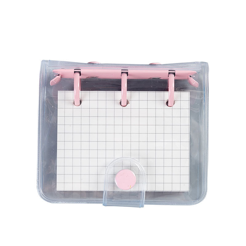 Cuaderno de hojas sueltas A6 mini 3 agujeros, cubierta PVC suave, colores caramelos – bobina portátil para diarios.