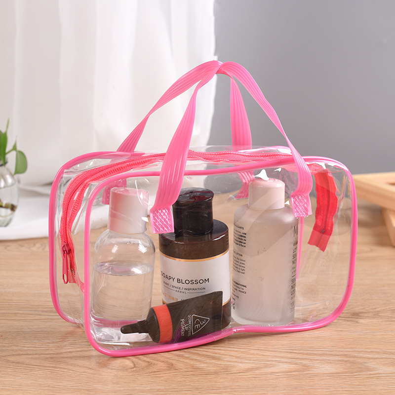 批发PVC透明化妆包拉链袋旅行便携式化妆pvc袋塑料收纳袋加印LOGO