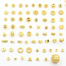 18k金保色扭扭珠车轮散珠隔珠批花米珠饰品管手链项链饰品配件