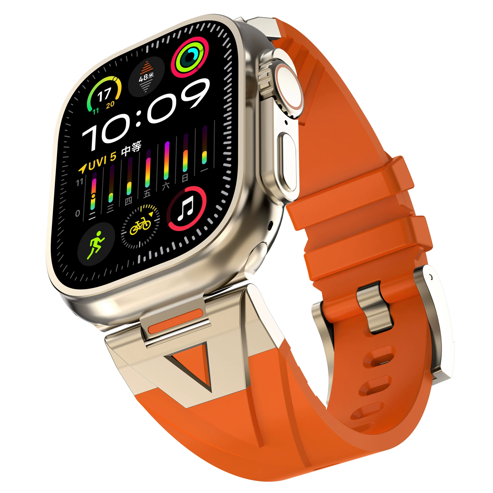 Подходящий ремешок для iwatch 10-го поколения, универсальный ремешок для Apple, ремешок для Apple Watch Commander из металла и силикона