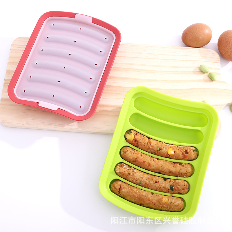 Molde de salchicha de silicona de calidad alimentaria suplemento de alimentos para bebés herramientas de jamón casero perro caliente diy Amazon transfronterizo exclusivo