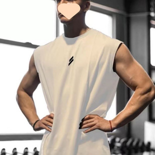 Men's New Summer Sleeveless Sports Fitness Vest Running Basketball Loose Waistcoat Training Solid Color Clothes Breathable