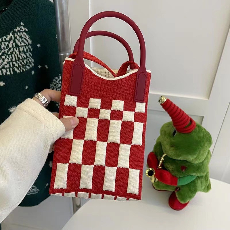 Nuevo amor bolso del teléfono móvil bolso de punto al por mayor de gran capacidad bolso de mano estudiante crossbody bolsa de lana fábrica