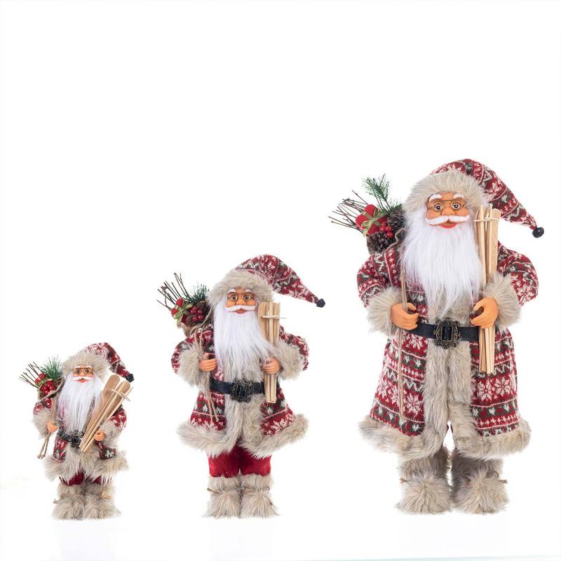 新しいスタイルのサンタクロースの置物立っている老人の人形の置物クリスマスの飾りクリスマスの人形のぬいぐるみの置物|undefined