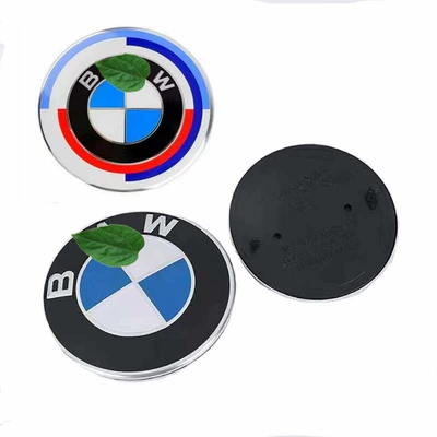 Suitable for Bmw 3 Series, 5 Series, and 7 Series Models, Front and Rear Hood Emblems, Engine Hood Emblems, Bright Emblems, Decorative Car Emblems, 82mm