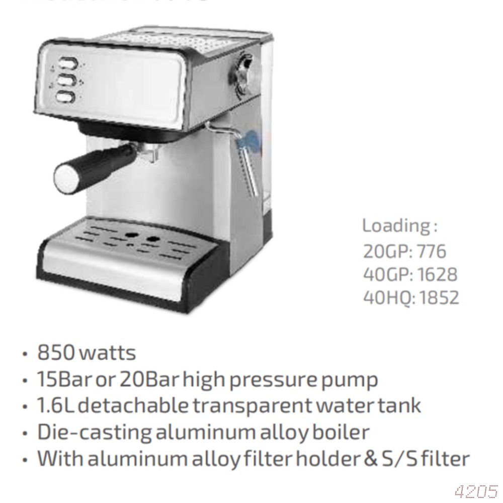 Hogar transfronterizo pequeño italiano concentrado semiautomática máquina de café a vapor máquina de espuma de leche estándar europeo Retro