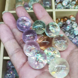 新款树脂小切面晶彩铂珠子欧泊闪粉diy配饰手机链耳饰品材料配件