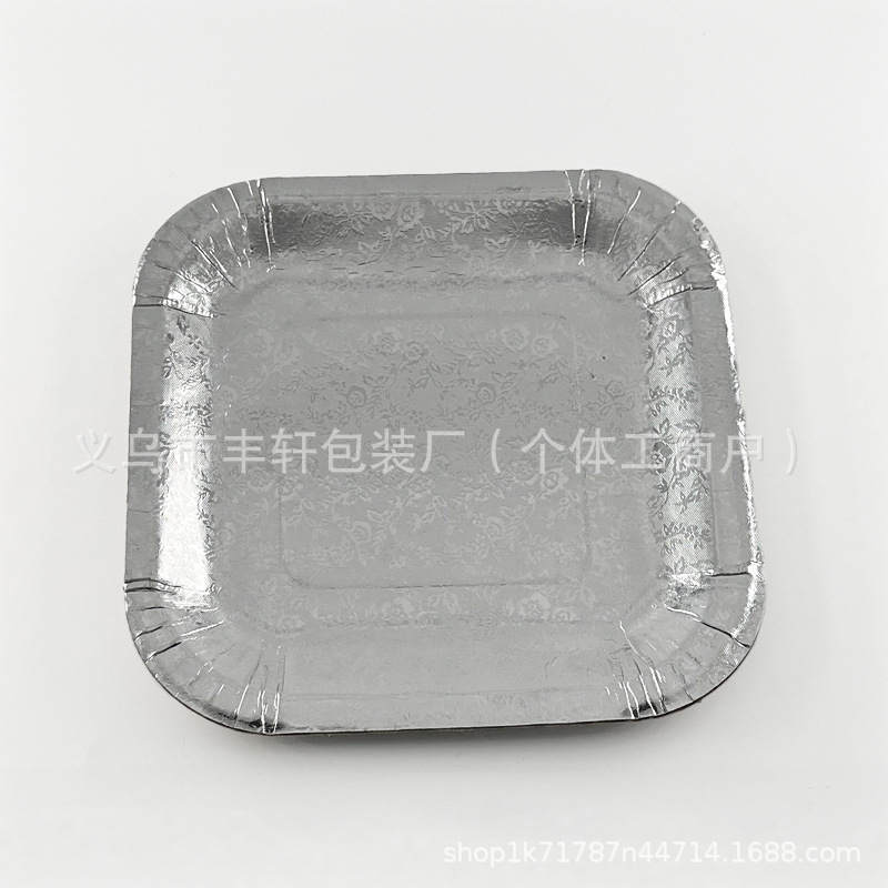 Hot sale desechable platos de papel de oro, bandejas de papel de aluminio de oro, patas de pavo, platos de filete de cordero, exclusivos transfronterizos