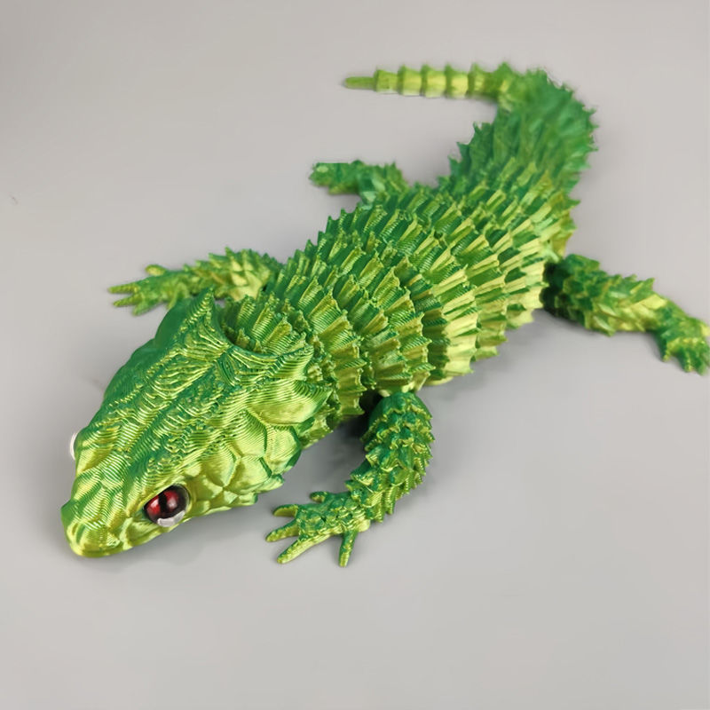 큰 가시 비늘 도마뱀 [황록색] 시뮬레이션 눈