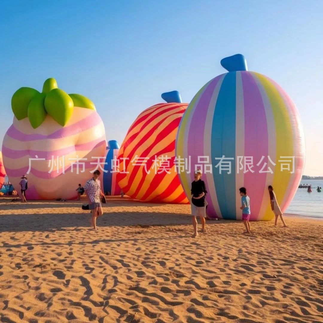 充气仿真水果模型充气西瓜充气桃子充气花充气LED灯光花充气飞碟