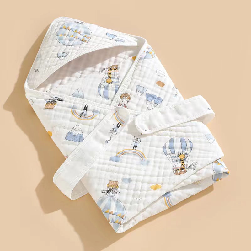 코팅 된 신생아 면화 클래스는 봄과 가을 아기 이불 도매를위한 소년 소녀를위한 6 층 거즈 타월 패키지